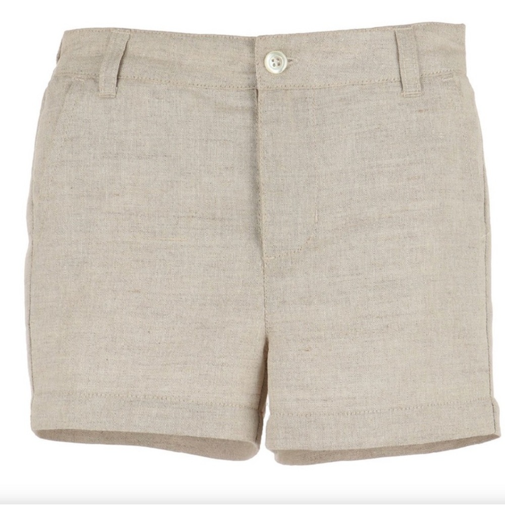 Luli & Me Beige Linen Shorts